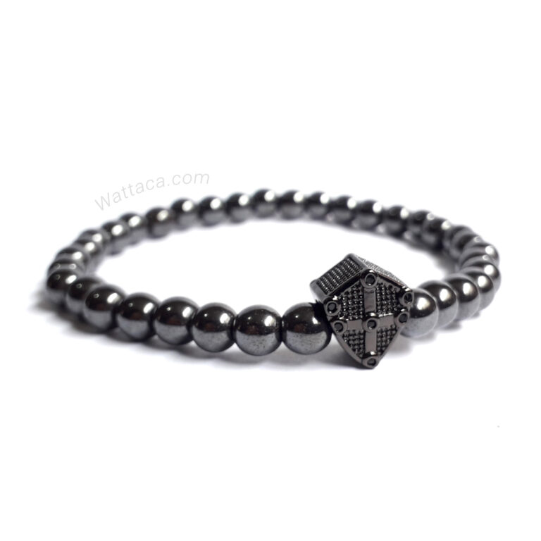 Pulsera De Hematita Para Hombre Hemys - Piedra Natural, Para Energía Y Enfoque, Estilo Minimalista