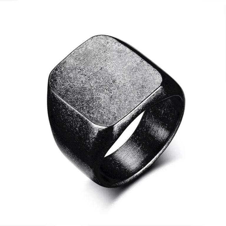 Anillo De Acero Inoxidable 316L Para Hombre - Diseño Retro Del Árbol De La Vida, Sello Redondo, Hipoalergénico, Regalo Con Bolsa De Terciopelo