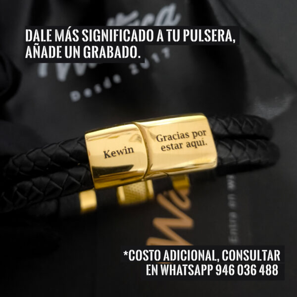 Pulsera de cuero grabada
