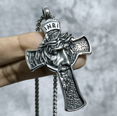 Collar Cruz Jesus Acero Inoxidable 316L