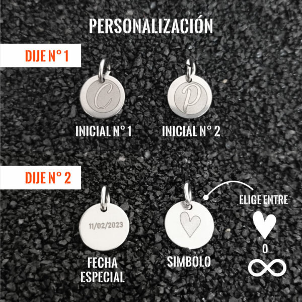 Pulsera personalizada, iniciales para enamorados, hombres en Wattaca Lima Perú
