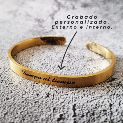 Brazalete Serendipia Gold Acero Inoxidable – Colección Personalizados