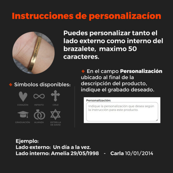 Brazalete personalizado Acero Inoxidable en Wattaca Lima Perú
