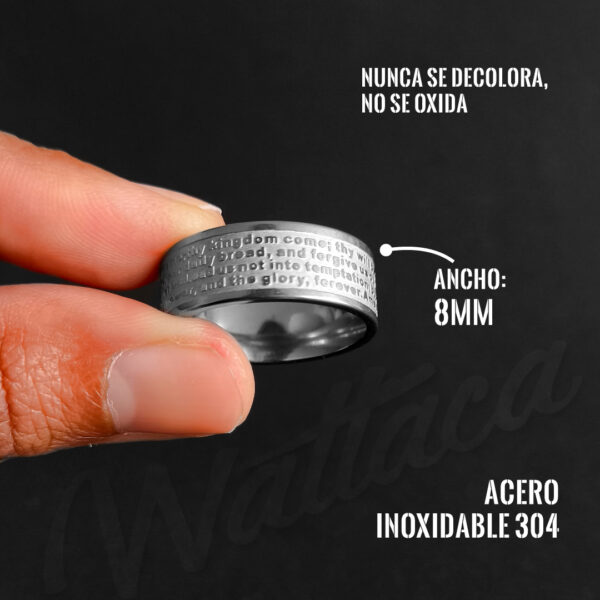 Anillo Oración Our Father Acero Inoxidable