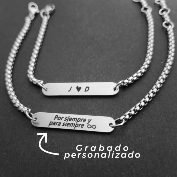 Pulsera esclava para hombre, con grabado personalizado