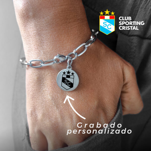 Pulsera Club Sporting Cristal grabado personalizado para hombres en Wattaca lima Perú