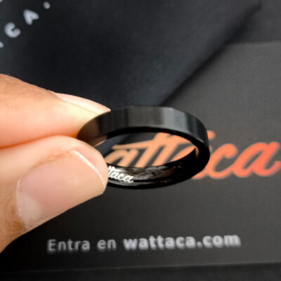 Anillo Black Minimalista Acero Titanio 4mm