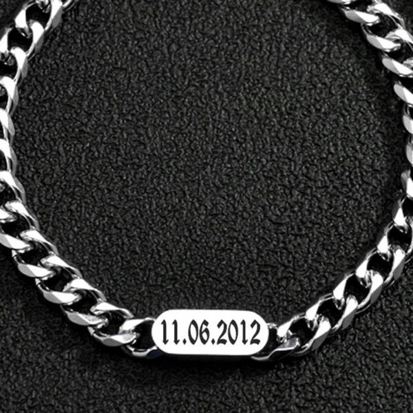Pulsera Esclava con grabado Personalizado Wattaca Acero Inoxidable Perú