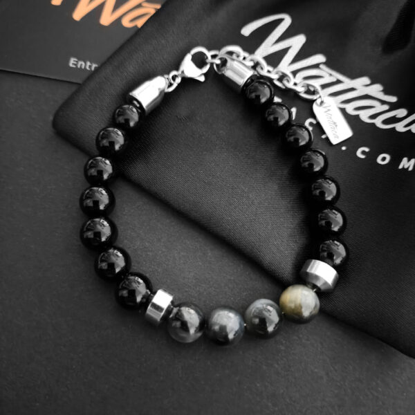 Pulsera para hombre piedras naturales Obsidiana Ojo de Halcón en Wattaca Lima Perú