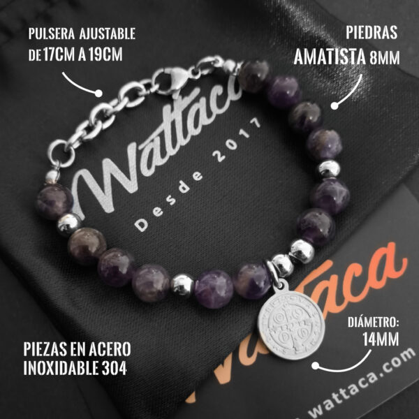 Pulsera Medalla San Benito y piedra amatista en Wattaca Lima Perú