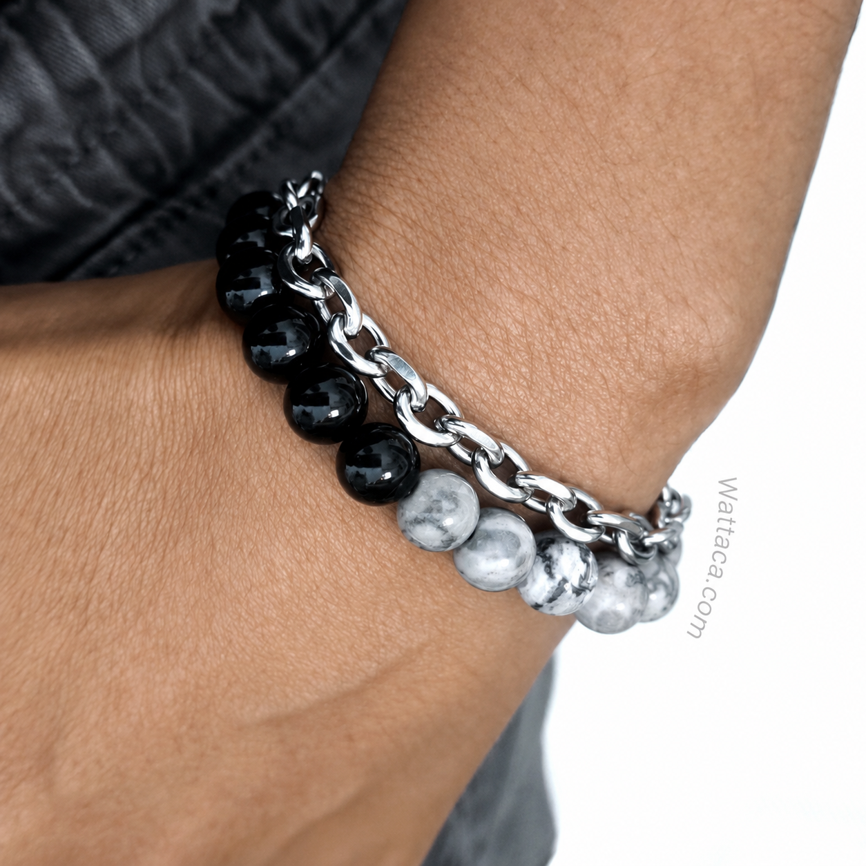 Pulsera de piedras naturales para hombre en Wattaca Lima Perú