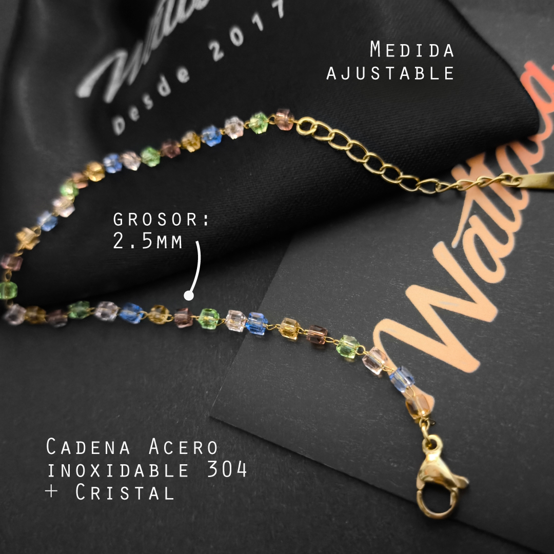 Pulsera de Cristal Acero Inoxidable en Wattaca Lima Perú