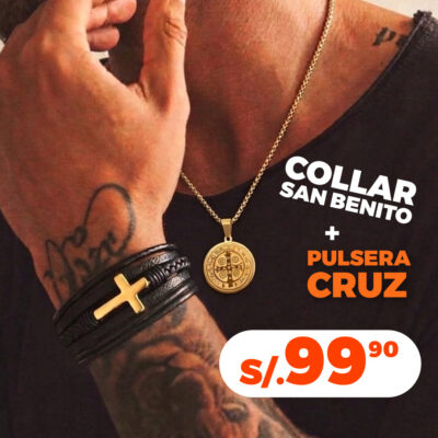 Promo Collar San Benito +  Pulsera Cruz